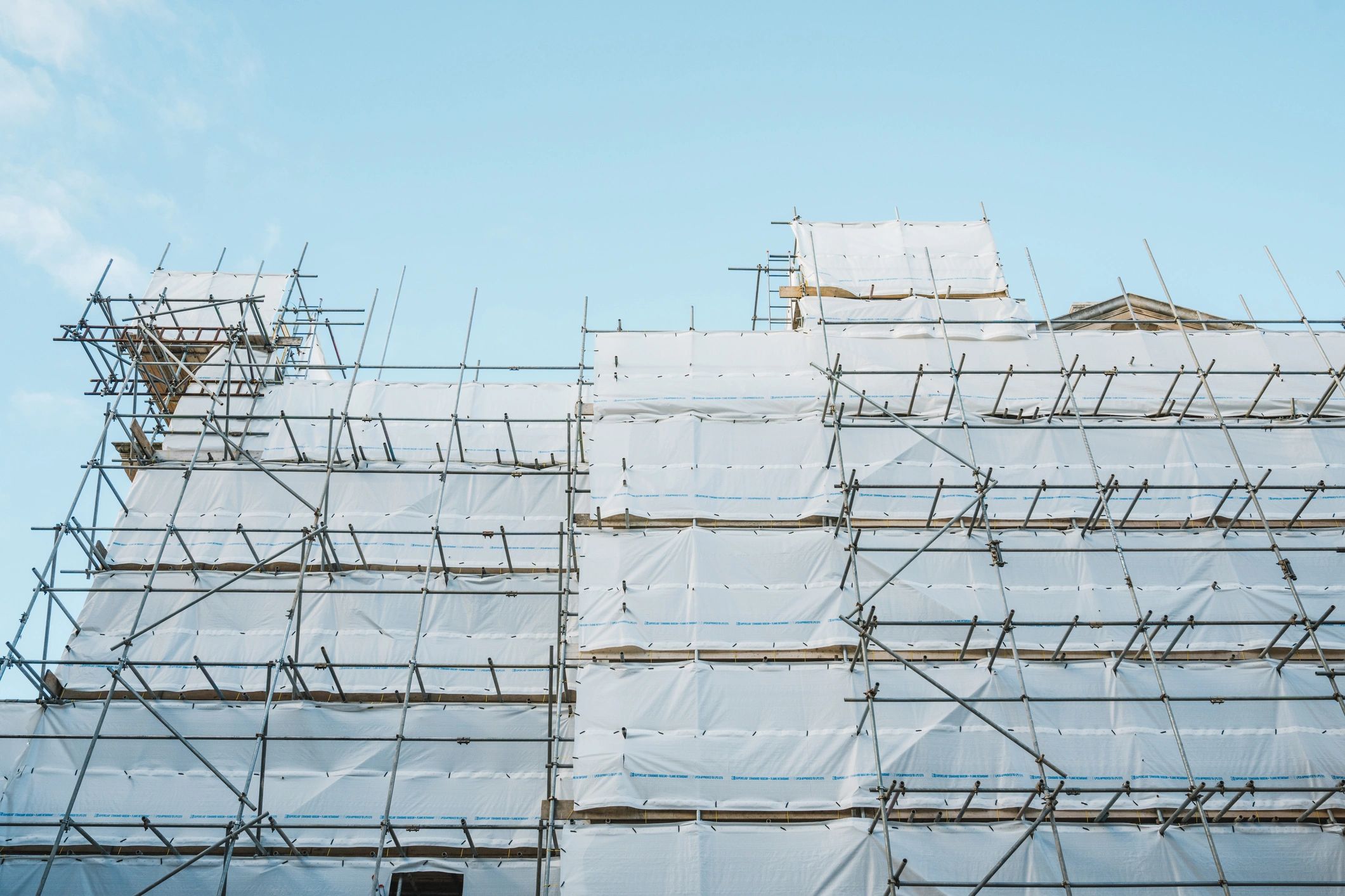 Home exterior undergoing renovation